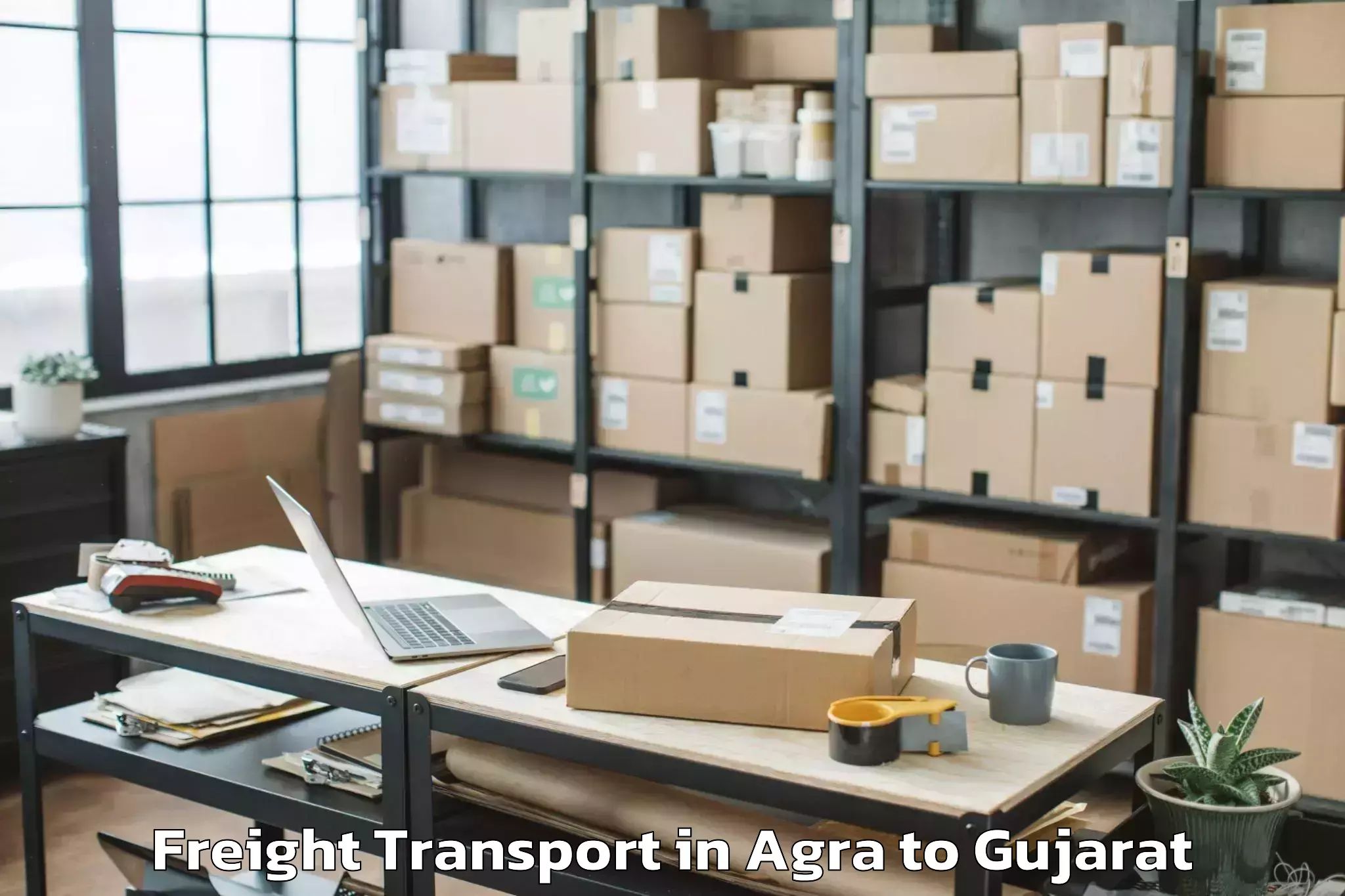 Trusted Agra to Visavadar Freight Transport